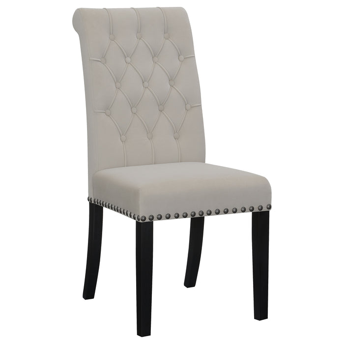 Alana Upholstered Tufted Side Chairs with Nailhead Trim (Set of 2)