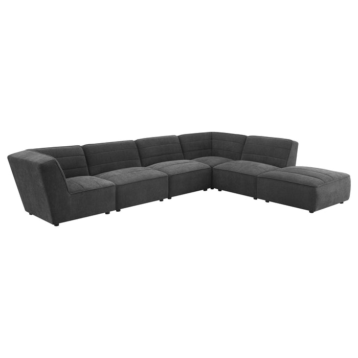 Sunny Upholstered 6-piece Modular Sectional Dark Charcoal