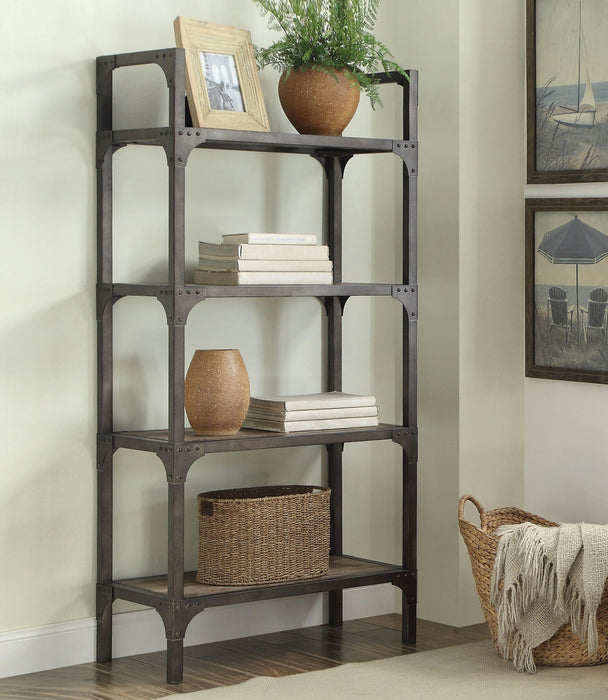 Gorden Weathered Oak & Antique Silver Bookshelf image