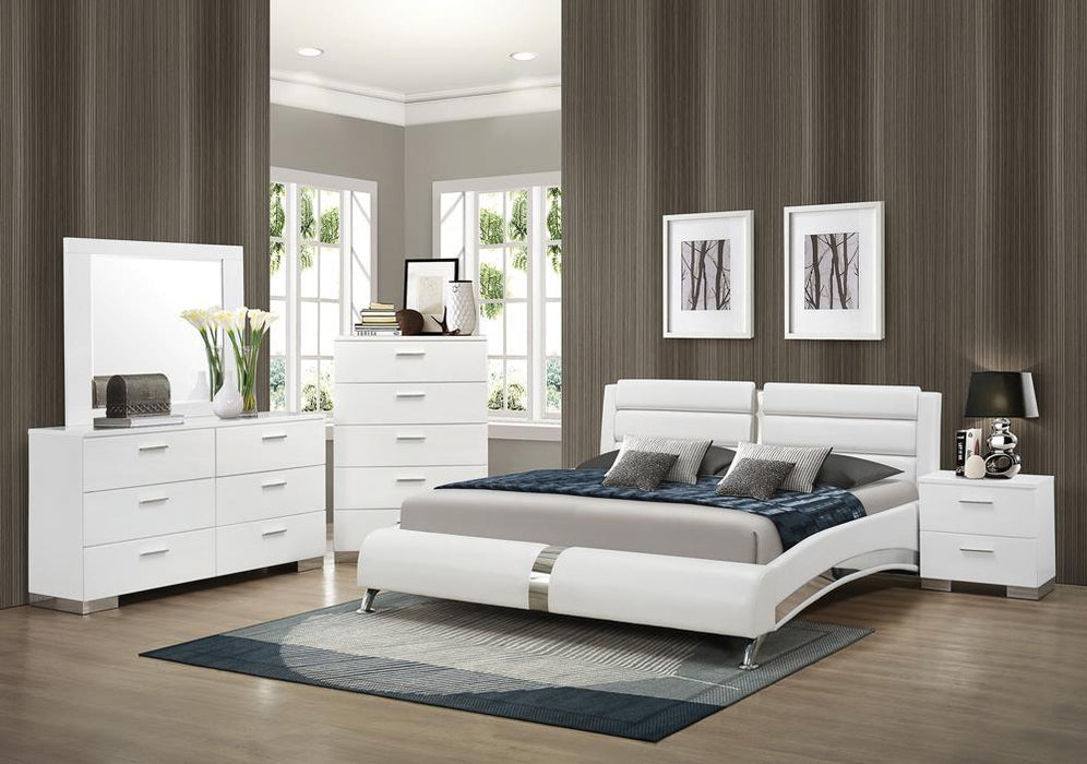 Jeremaine Eastern King Upholstered Bed White