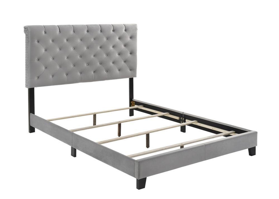 Warner Queen Upholstered Bed Grey