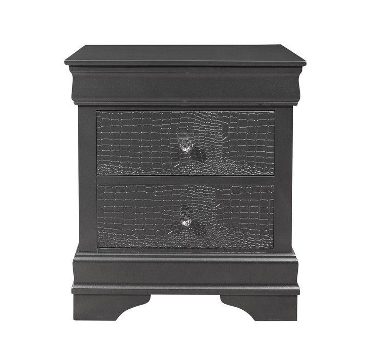 Pompei Metallic Grey Nightstand image