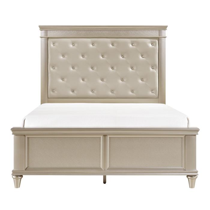 Celandine Queen Panel Bed in Pearl/Silver 1928-1* image