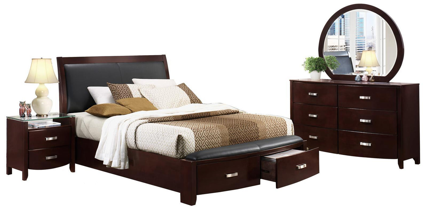 Lyric King Sleigh Storage Bed in Dark Espresso 1737KNC-1EK