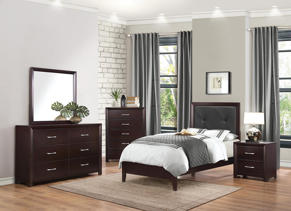 Edina Full Panel Bed in Espresso-Hinted Cherry