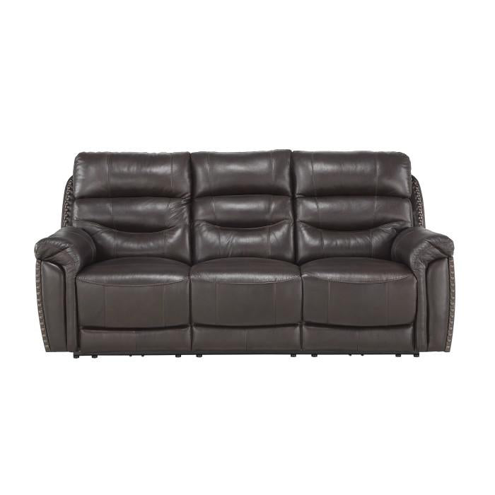 Lance Power Double Reclining Sofa with Power Headrests in Brown image