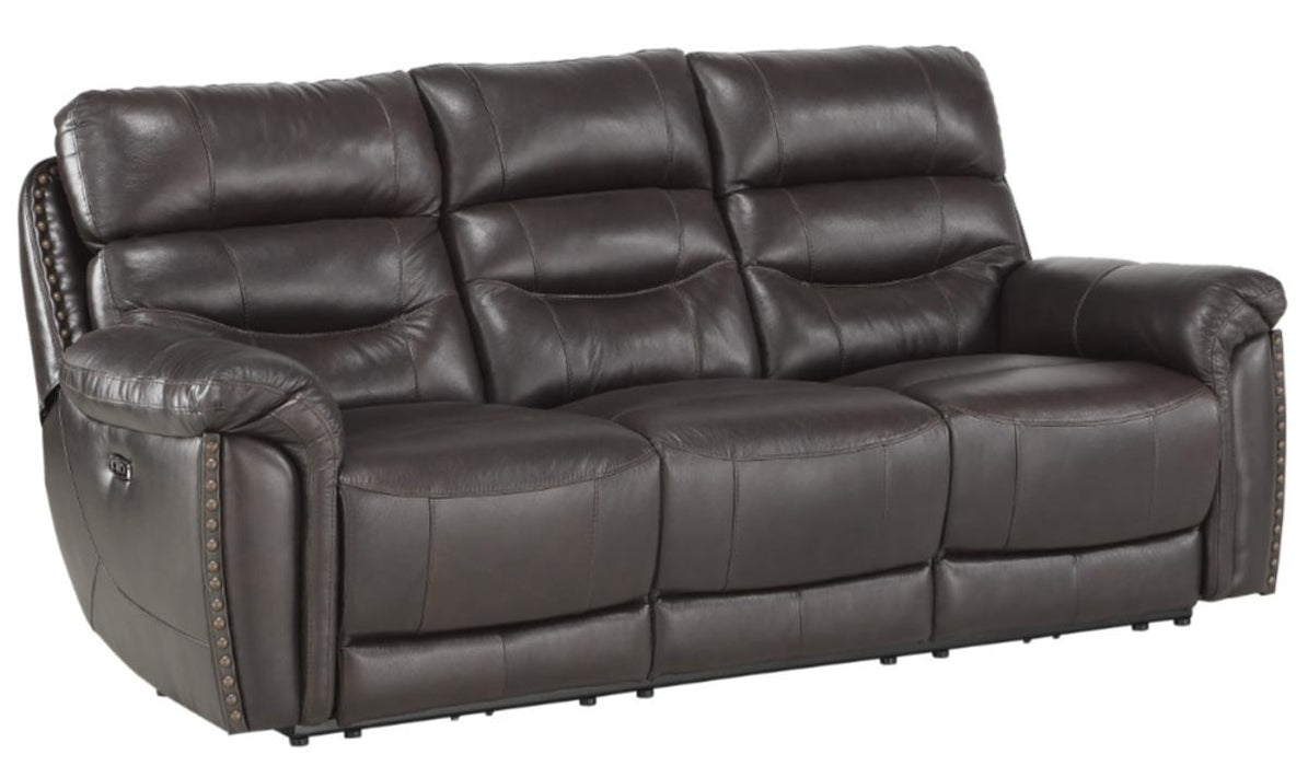 Lance Power Double Reclining Sofa with Power Headrests in Brown