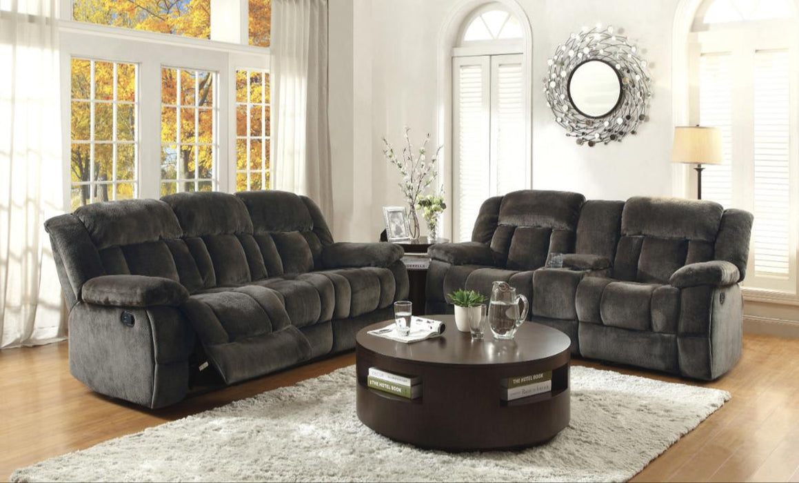 Homelegance Furniture Laurelton Double Reclining Sofa in Chocolate 9636-3