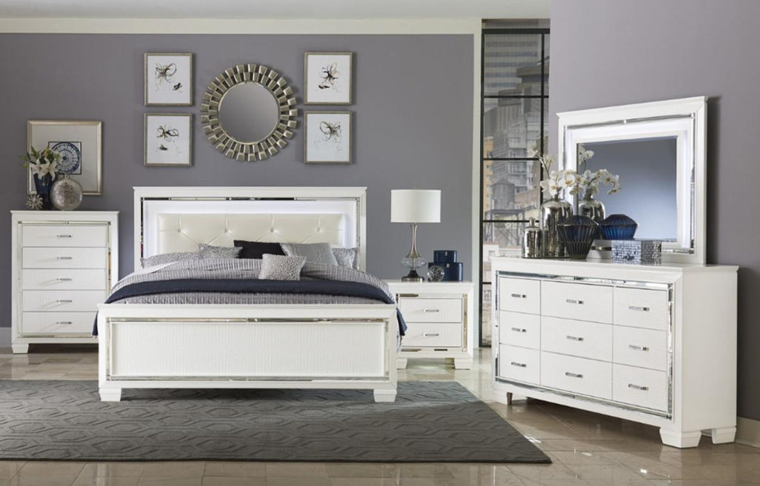 Allura King Panel Bed in White