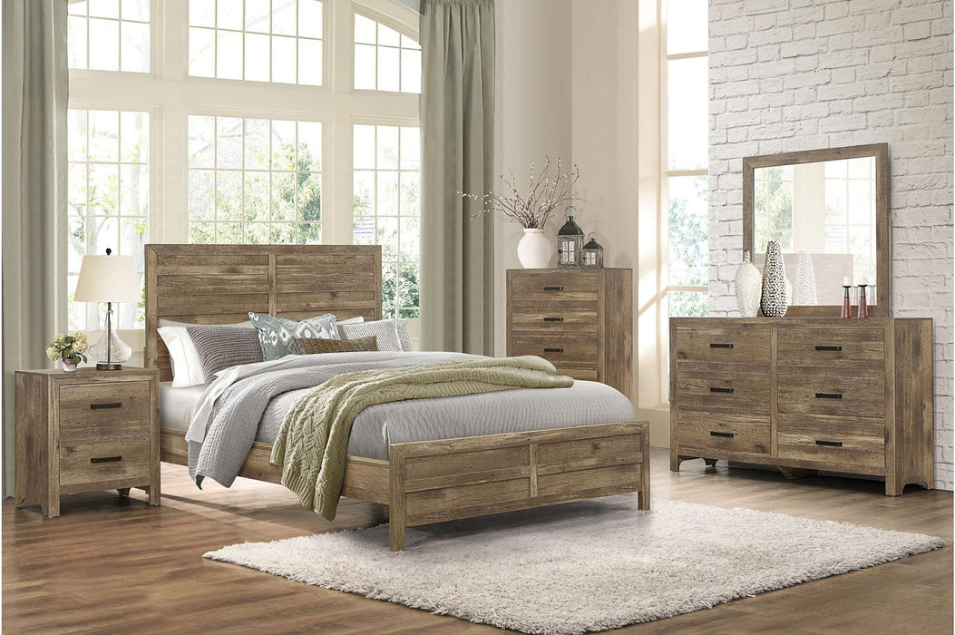 Homelegance Furniture Mandan Full Panel Bed in Weathered Pine 1910F-1*