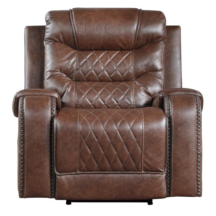 Homelegance Furniture Putnam Power Reclining Chair in Brown 9405BR-1PW image