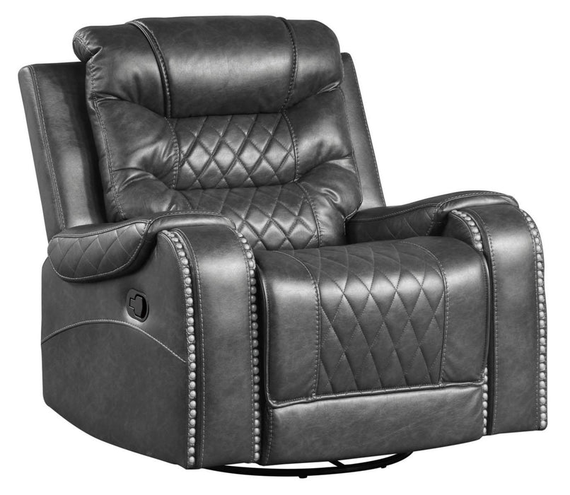 Putnam Swivel Glider Reclining Chair in Gray 9405GY-1