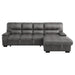 Homelegance Furniture Michigan Sectional with Pull Out Bed and Right Chaise in Dark Gray image