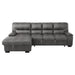 Homelegance Furniture Michigan Sectional with Pull Out Bed and Left Chaise in Dark Gray image