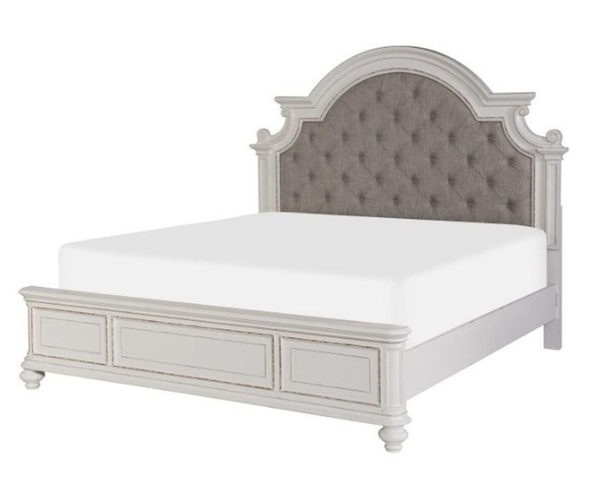 Baylesford Queen Upholstered Panel Bed in Antique White 1624W-1*