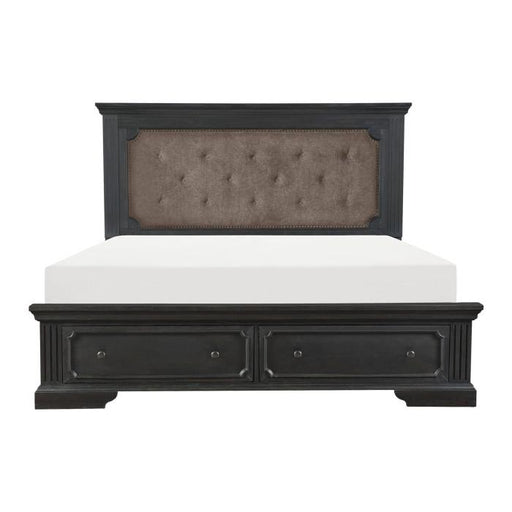 Homelegance Bolingbrook Queen Upholstered Storage Platform Bed in Coffee 1647-1* image