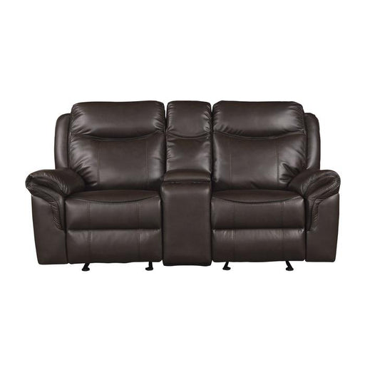 Homelegance Furniture Aram Double Glider Reclining Loveseat in Brown 8206BRW-2 image