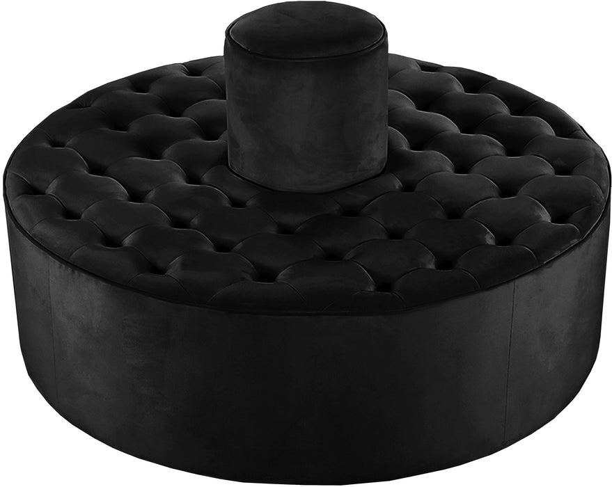 Banquet Black Velvet Ottoman/Bench image