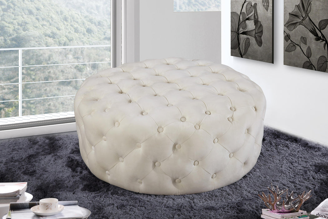 Addison Cream Velvet Ottoman/Bench