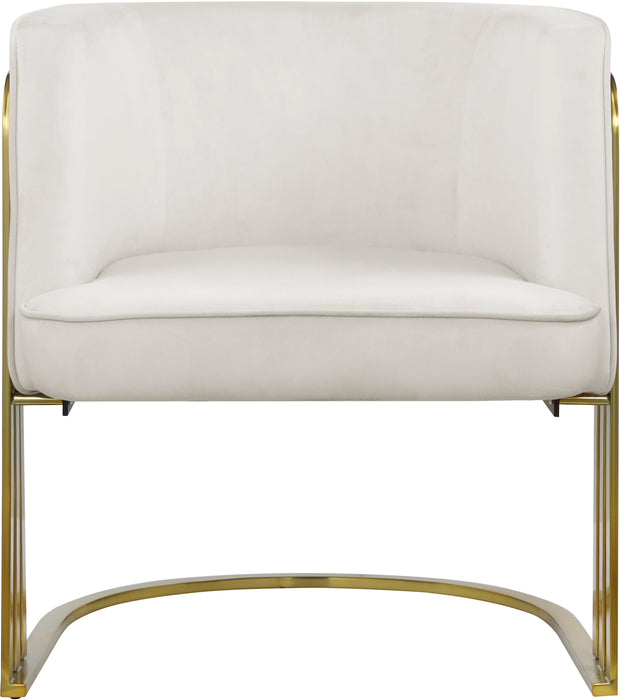 Rays Cream Velvet Accent Chair