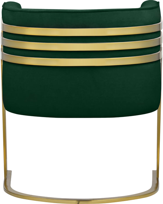 Rays Green Velvet Accent Chair