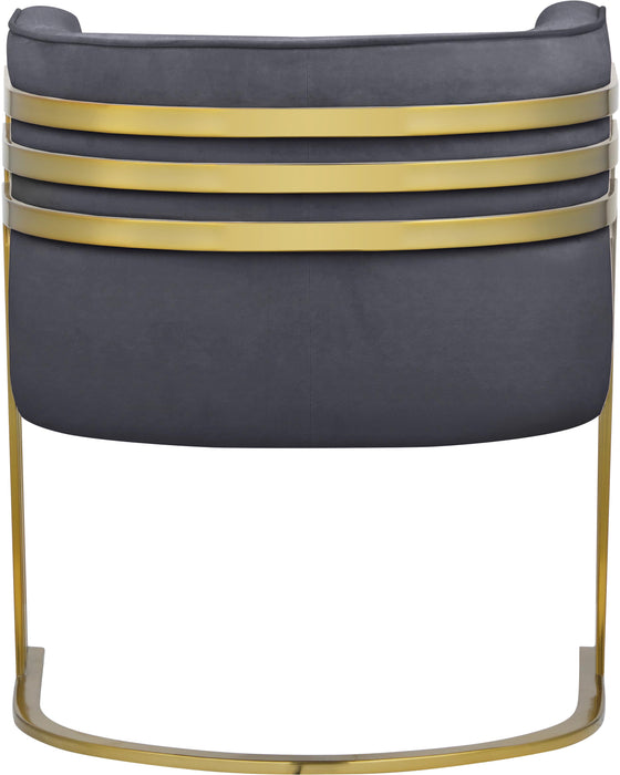 Rays Grey Velvet Accent Chair