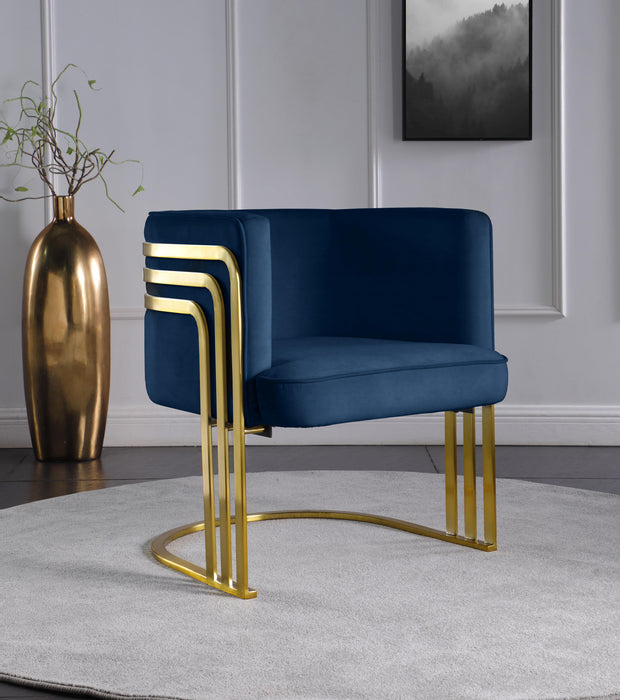 Rays Navy Velvet Accent Chair