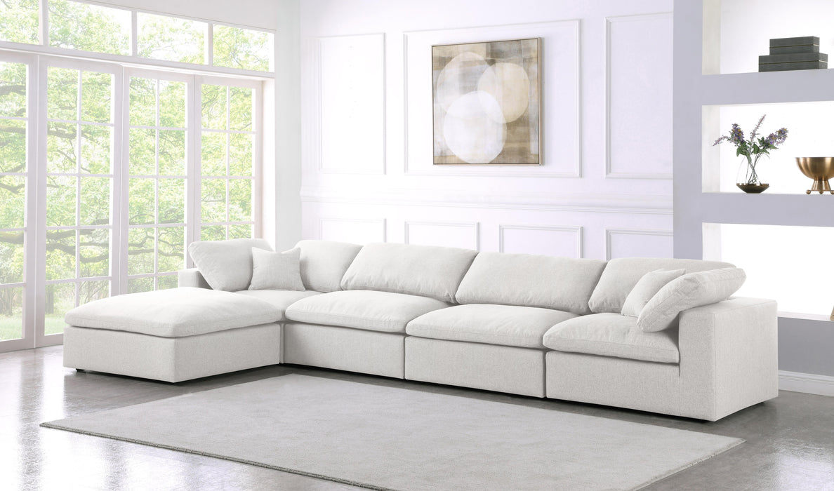 Serene Cream Linen Fabric Deluxe Cloud Modular Sectional