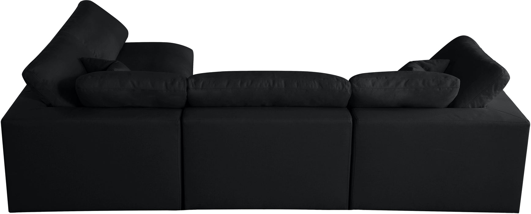 Plush Black Velvet Standard Cloud Modular Sectional