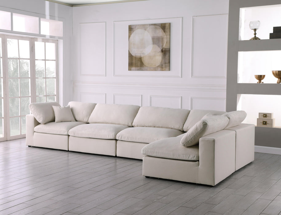 Plush Cream Velvet Standard Cloud Modular Sectional