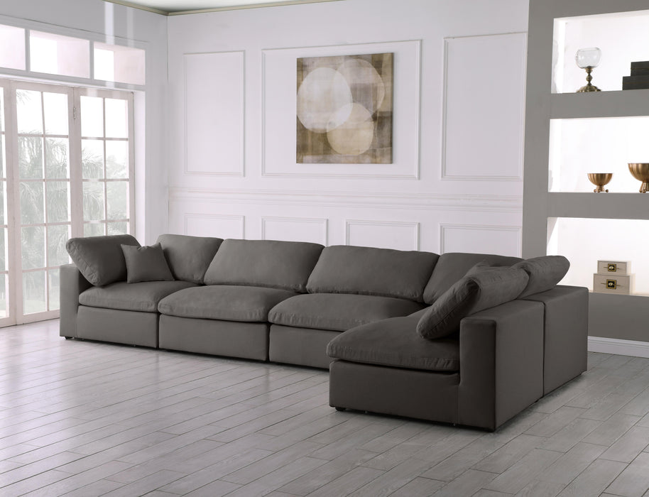 Plush Grey Velvet Standard Cloud Modular Sectional