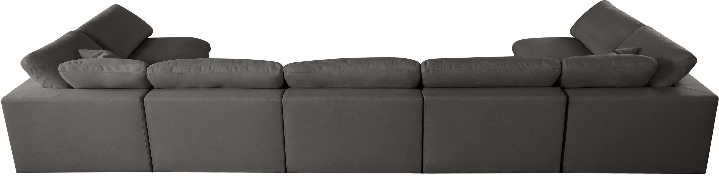 Plush Grey Velvet Standard Cloud Modular Sectional