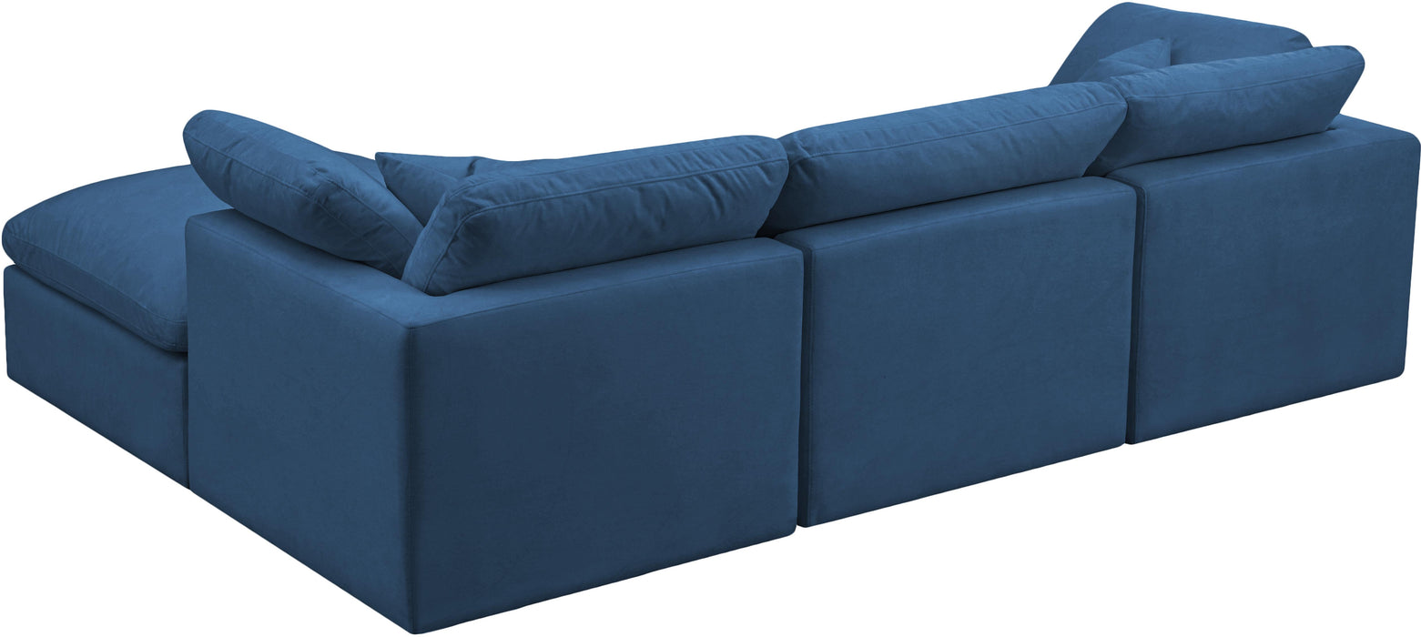 Plush Navy Velvet Standard Cloud Modular Sectional