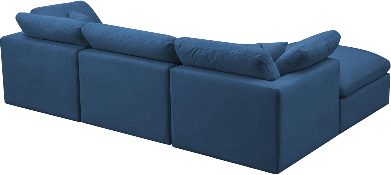 Plush Navy Velvet Standard Cloud Modular Sectional