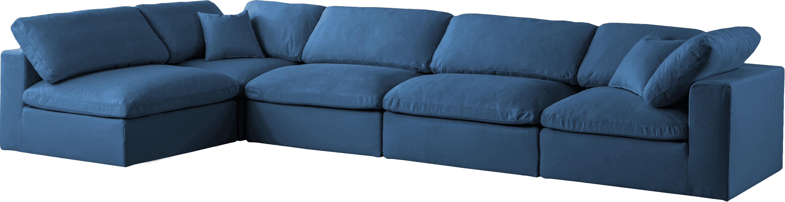 Plush Navy Velvet Standard Cloud Modular Sectional