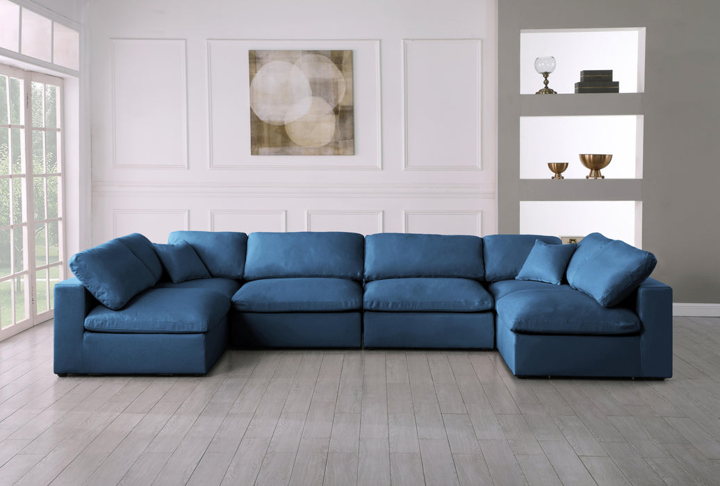 Plush Navy Velvet Standard Cloud Modular Sectional