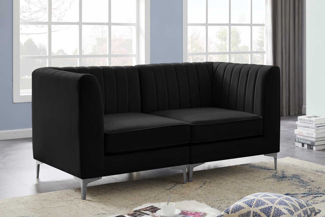 Alina Black Velvet Modular Sofa