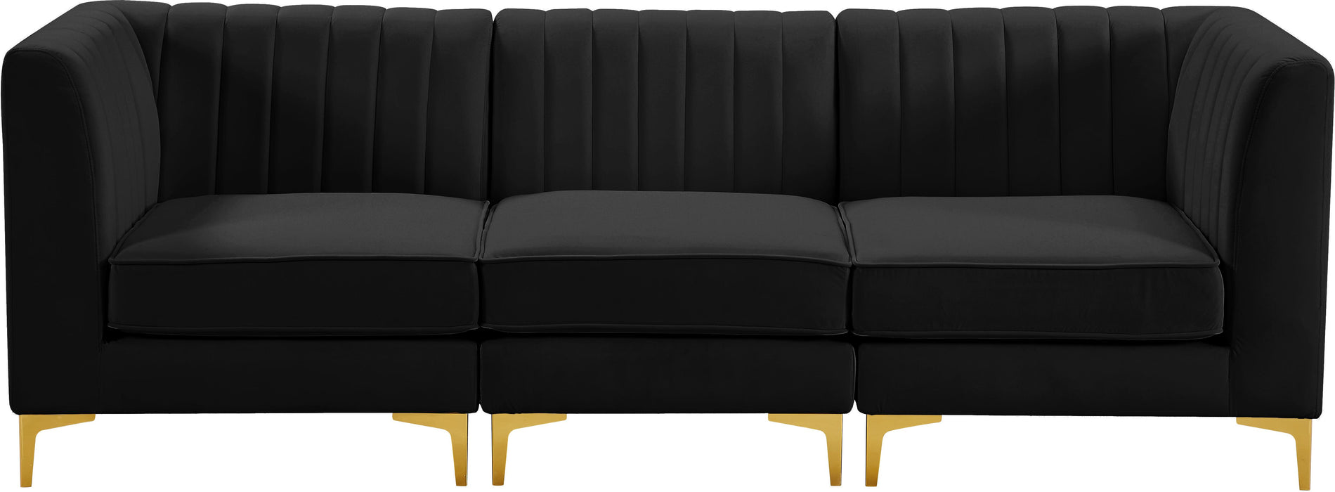 Alina Black Velvet Modular Sofa