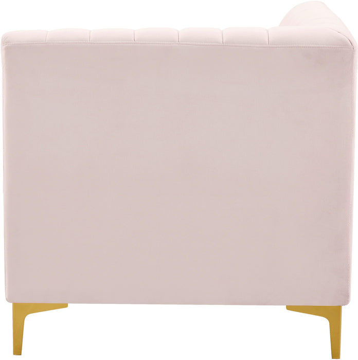 Alina Pink Velvet Corner Chair