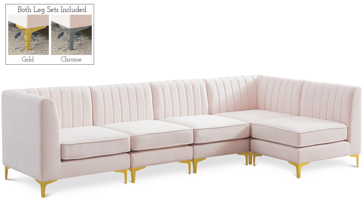 Alina Pink Velvet Modular Sectional