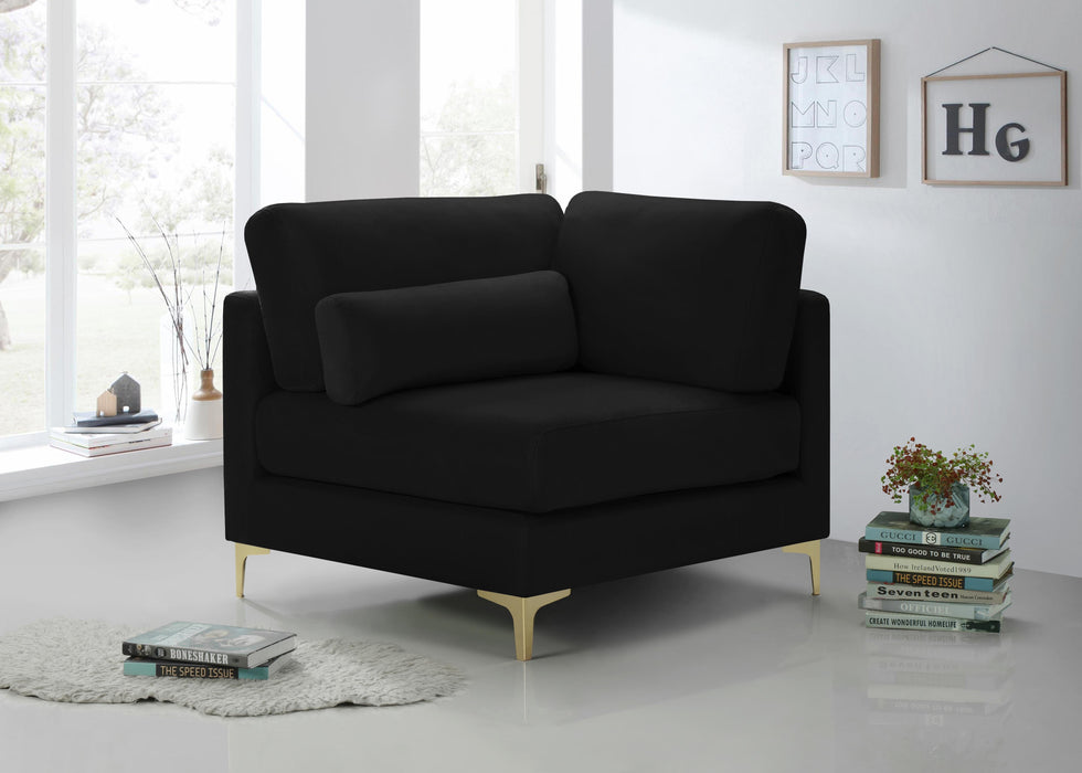 Julia Black Velvet Modular Corner Chair