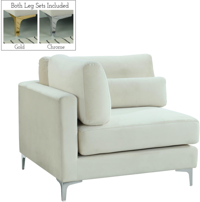 Julia Cream Velvet Modular Corner Chair