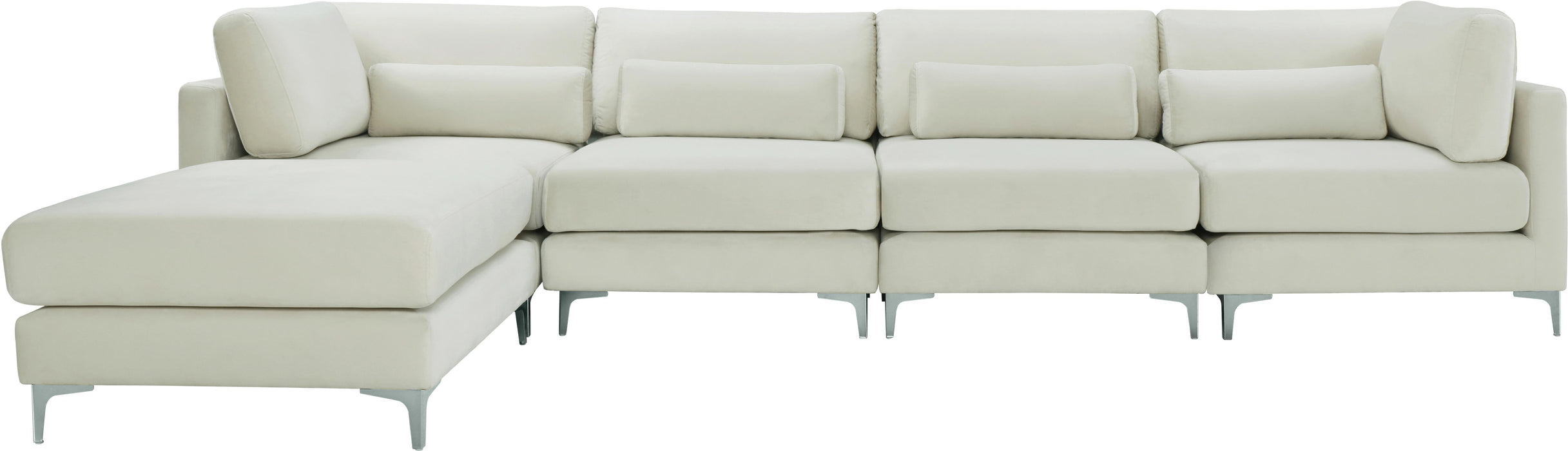 Julia Cream Velvet Modular Sectional (5 Boxes)