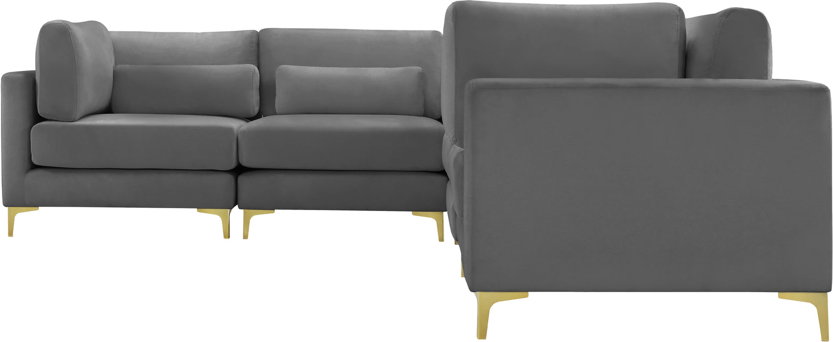 Julia Grey Velvet Modular Sectional (5 Boxes)