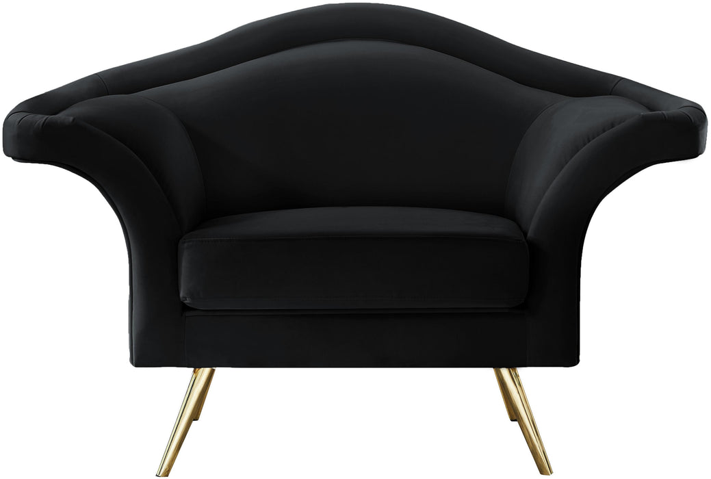 Lips Black Velvet Chair