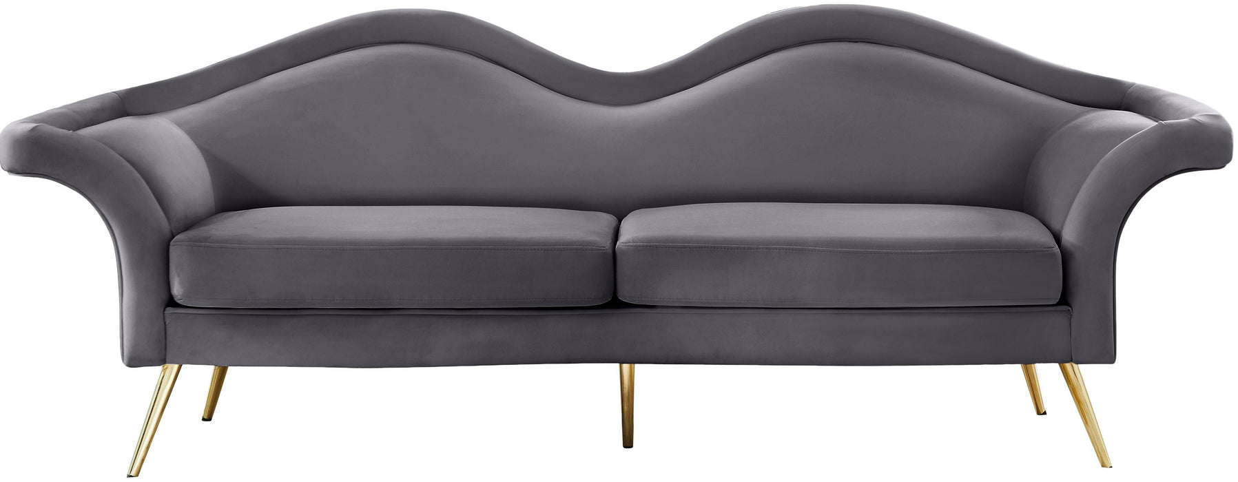 Lips Grey Velvet Sofa