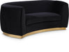 Julian Black Velvet Loveseat image