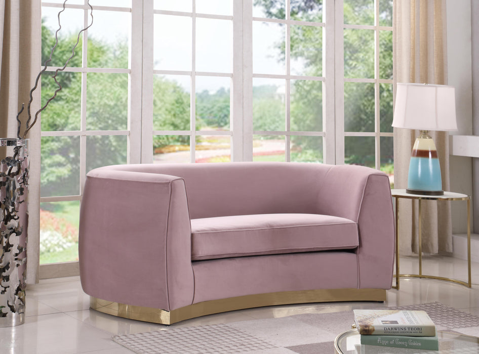 Julian Pink Velvet Loveseat