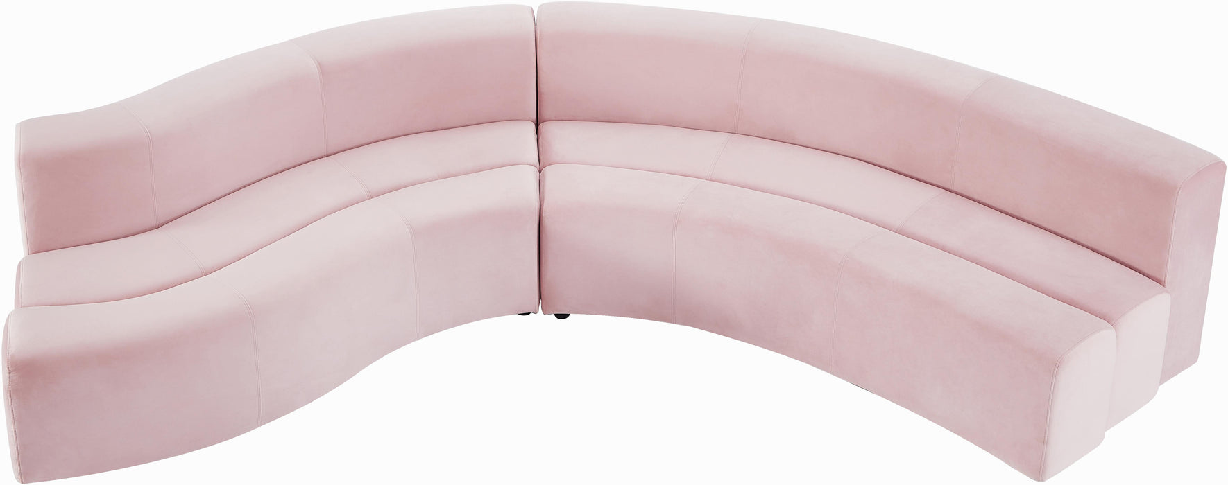 Curl Pink Velvet 2pc. Sectional