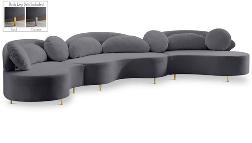 Vivacious Grey Velvet 3pc. Sectional (3 Boxes) image